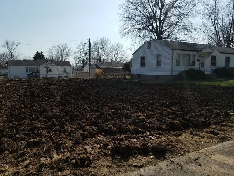 View of a site after cleaning the demolished building