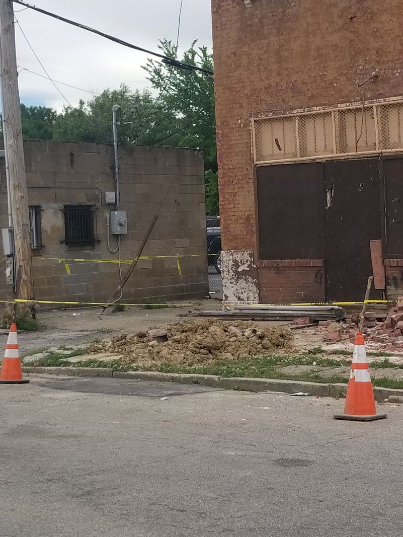 residential demolition work in progress