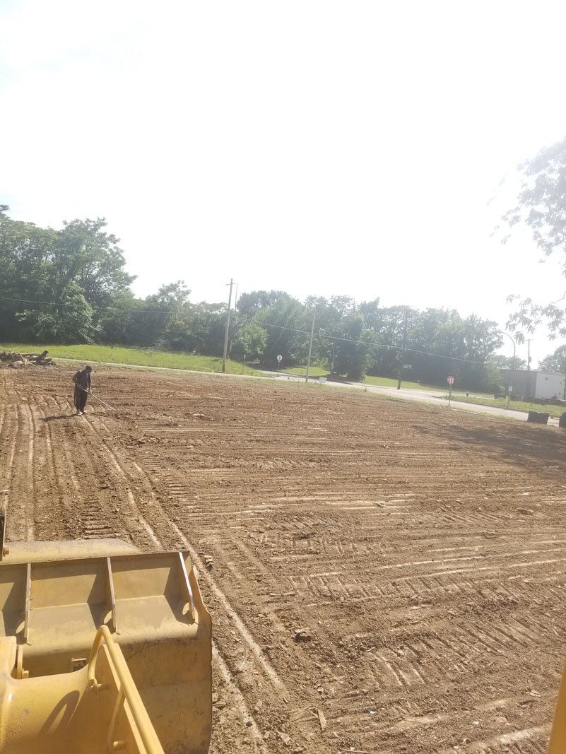 Earth being leveled for construction work