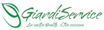 GIARDISERVICE-LOGO Green GiardiService logo with a leaf and text
