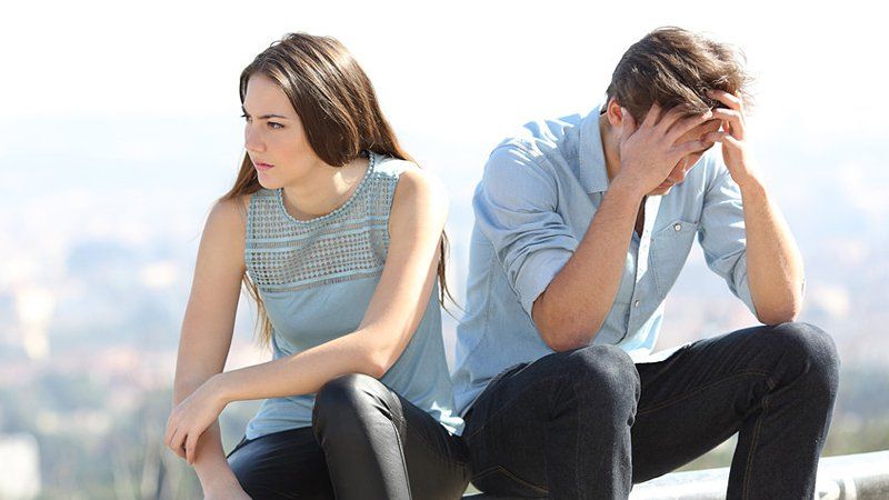 couple talking to the solicitor
