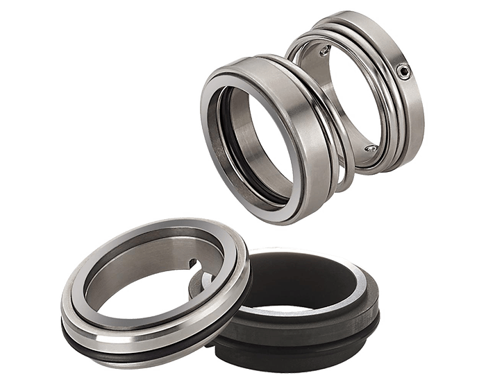 A close up of three rings on a white background.