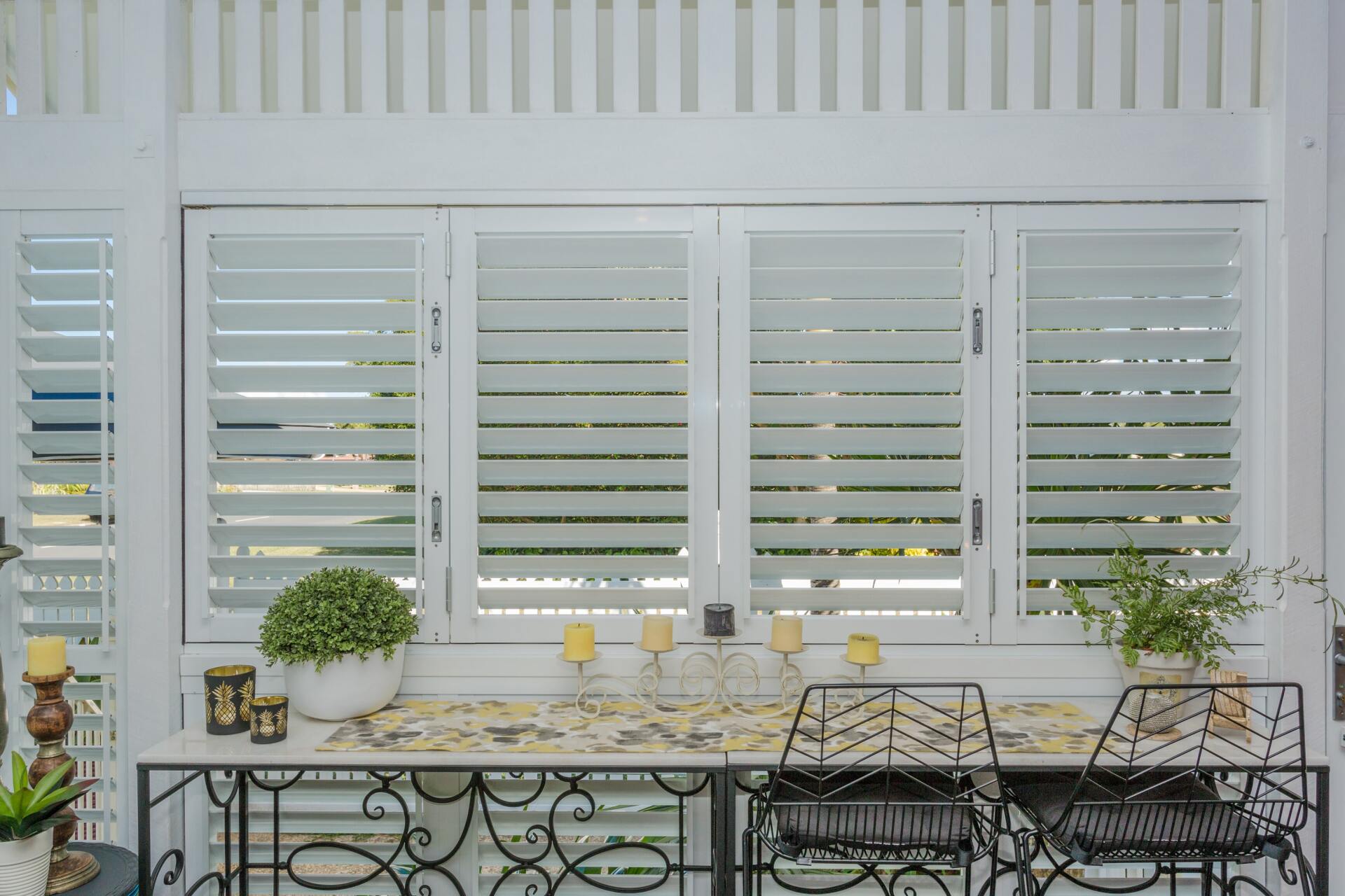 external aluminium shutters on enclosed patio 2