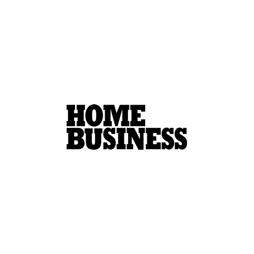 The home business logo is black and white on a white background.