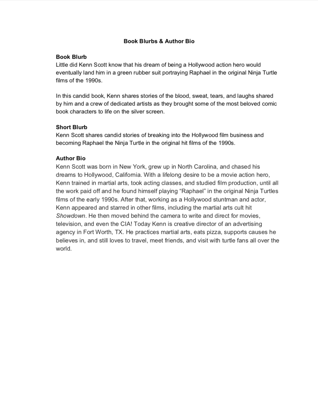 Kenn Scott Bio