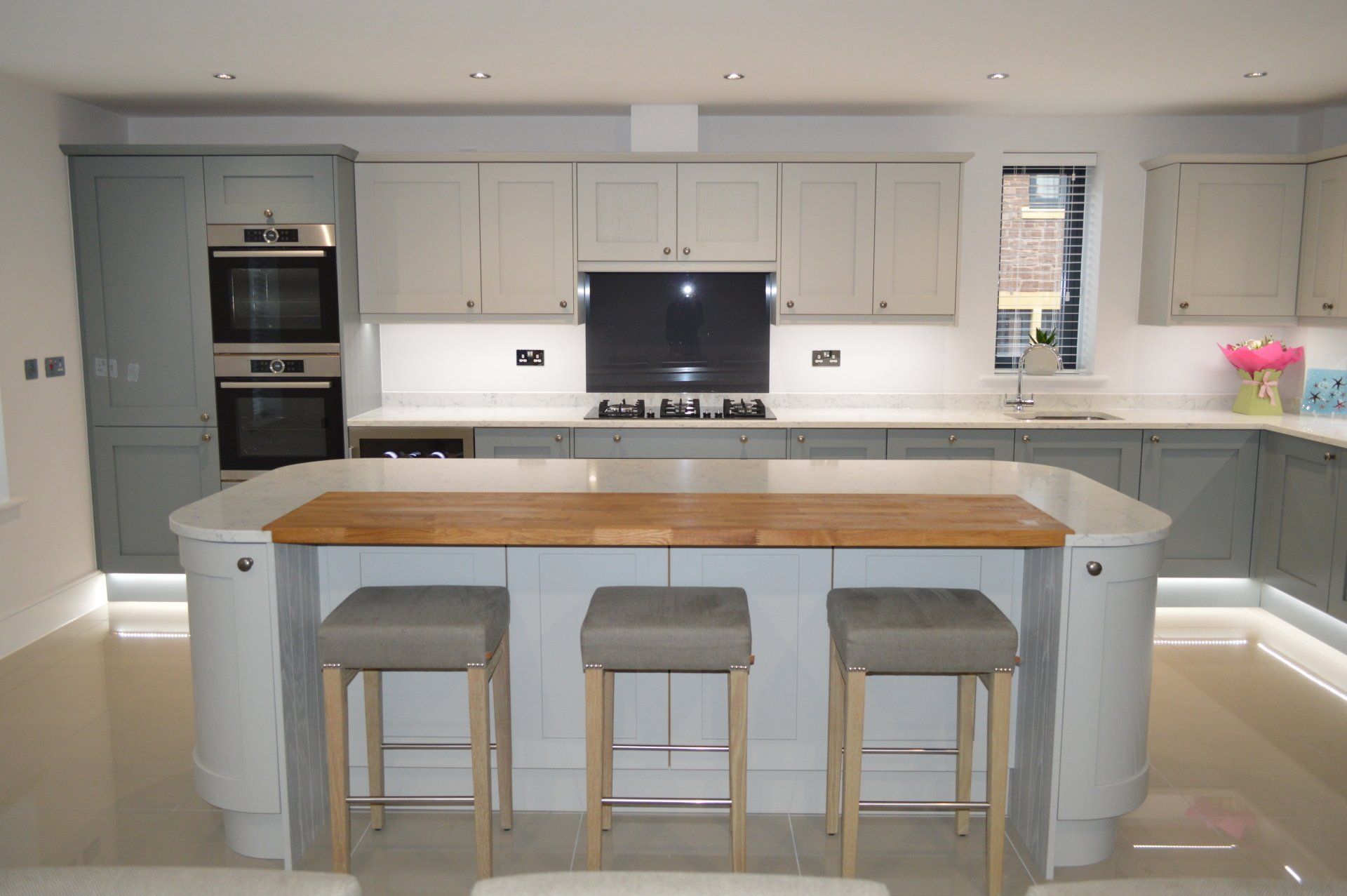 Valentino Kitchens West Harptree Barnes Soft Grey & Cement Island
