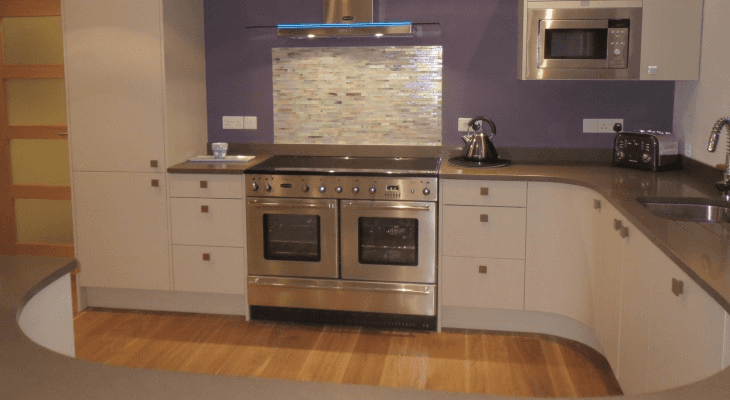Valentino Fitted Kitchen Installation Nailsea clay slab door curves