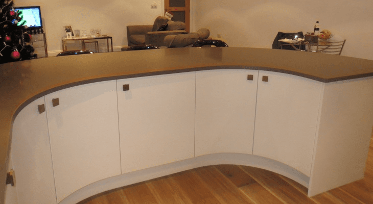 Valentino Fitted Kitchen Installation Nailsea clay slab door curves