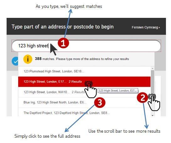 Royal Mail postcode finder