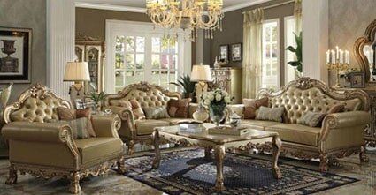 AC Dresden Gold Patina Bone PU — Sectional Couch in Clifton, NJ