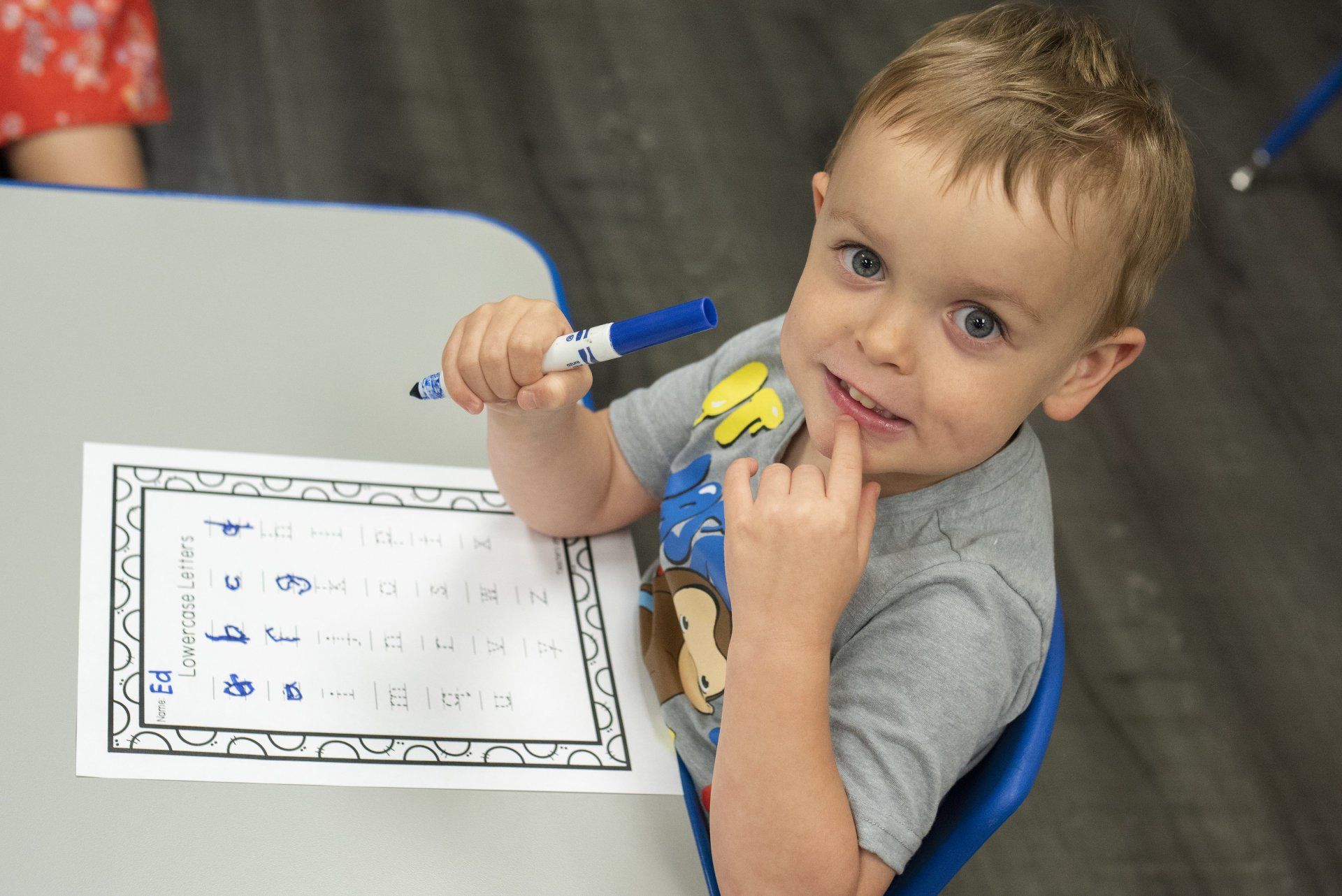 Young Boy Tracing Letters — Mokena, IL — Triple R Child Care