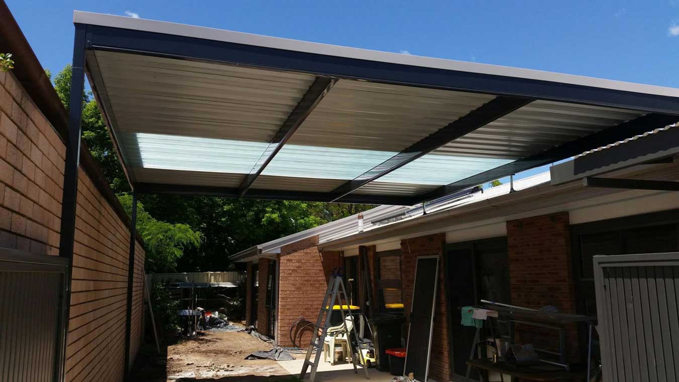 under side of a metal roof