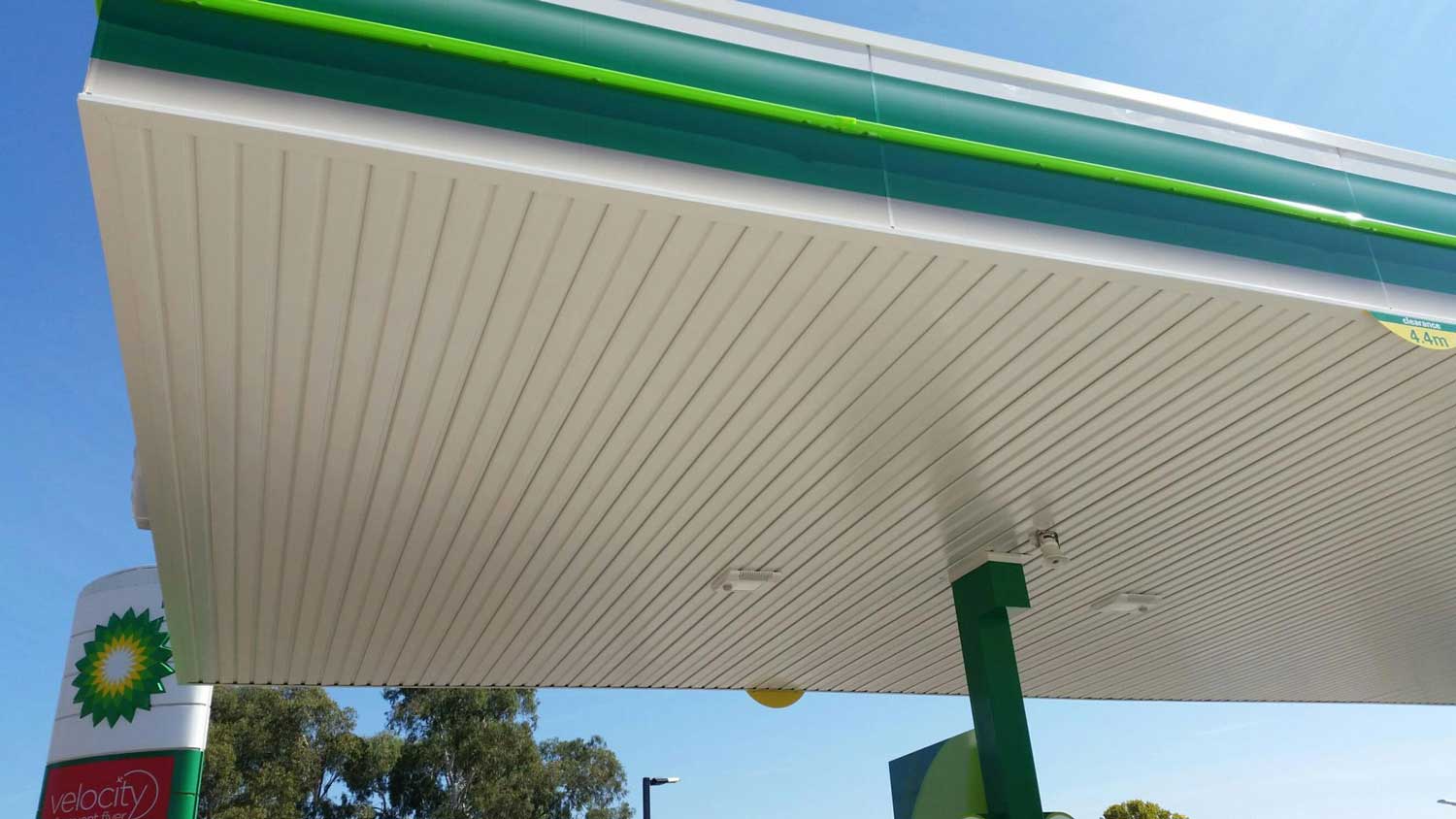 gas station metal roof