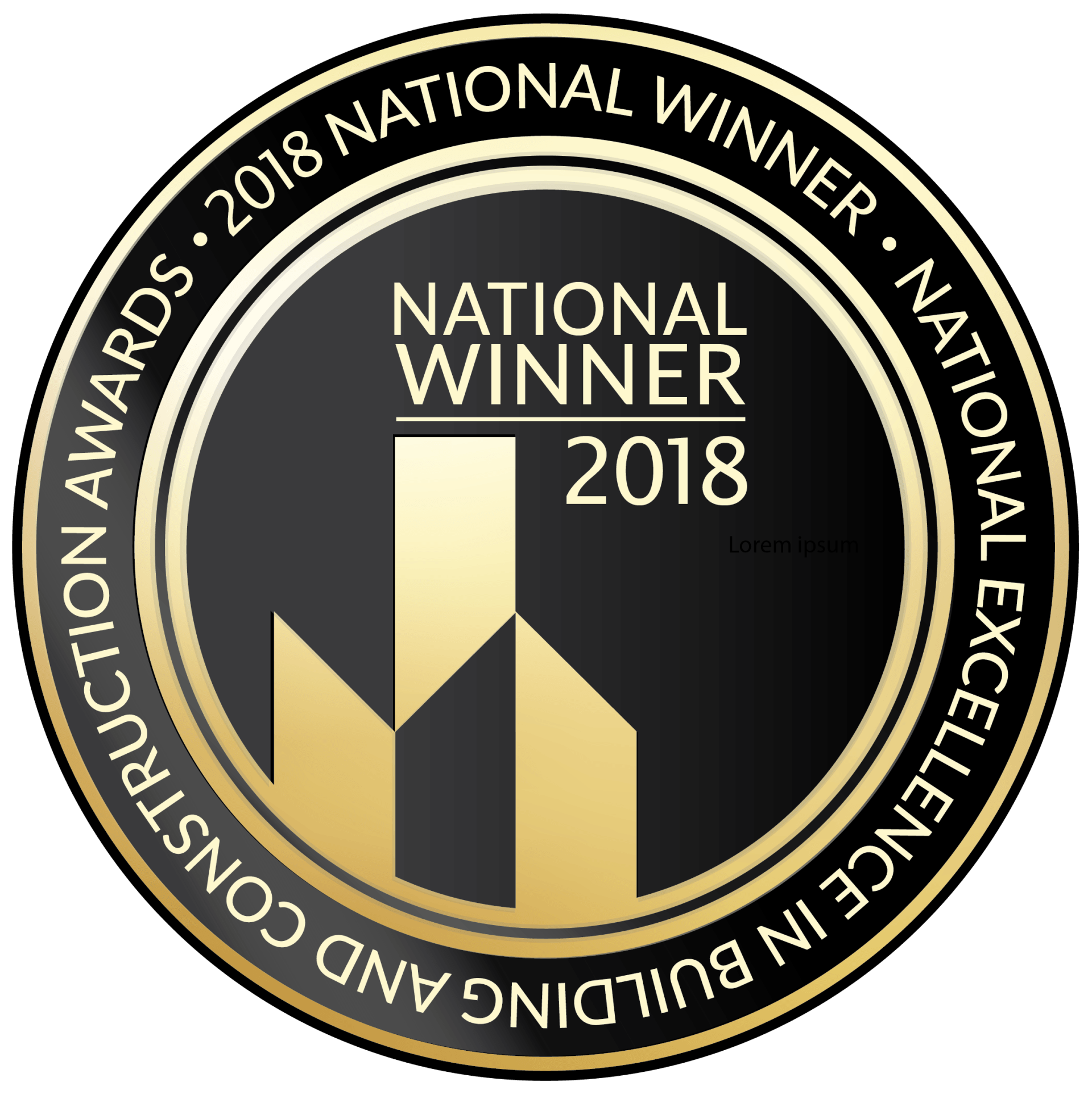 Gold and black award seal: