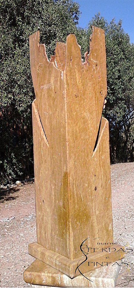 Lampada per interno travertino dorato