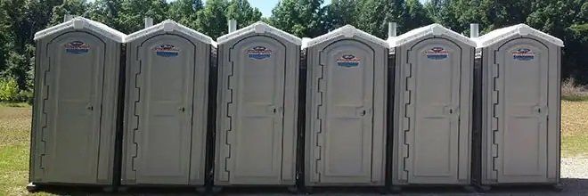 Row of Portable Toilets — Delaware, OH — Wells Septic & Drain Cleaning