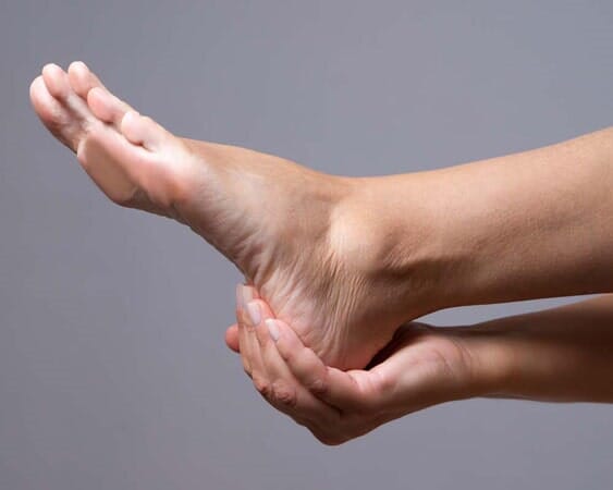 Massage of female feet
