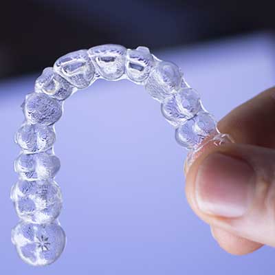 Closeup of invisalign aligner