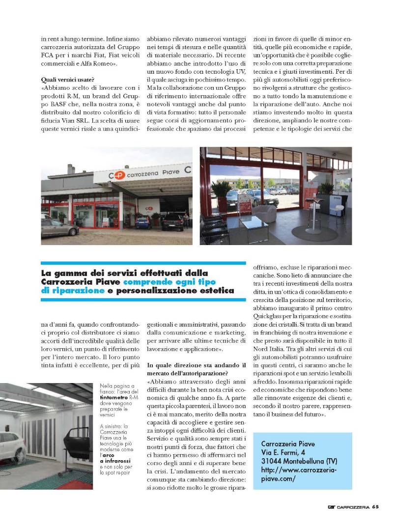 Articolo giornale carrozzeria