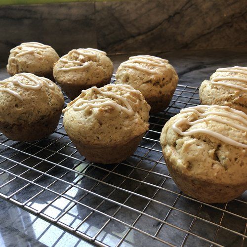 Apple Rosemary Muffins on cooling rack