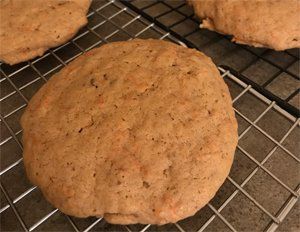 carrot cake cookie on cooling rack