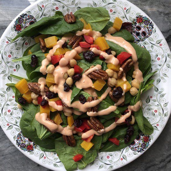 salad with vegan french dressing