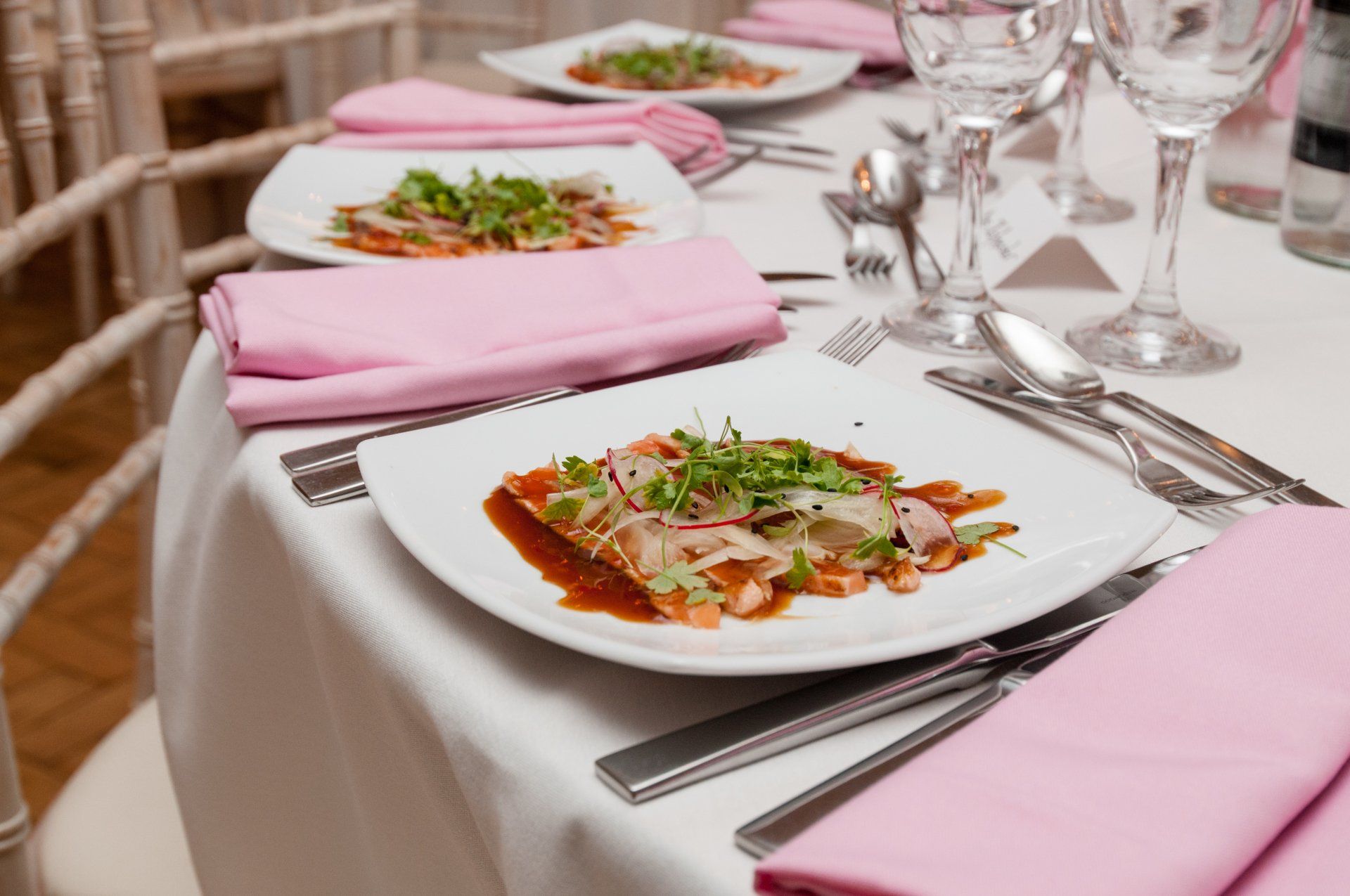 Starter on beautiful laid table