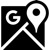 Google Maps icon. A black map with a white location marker and the letter 
