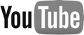 YouTube logo in black and white.