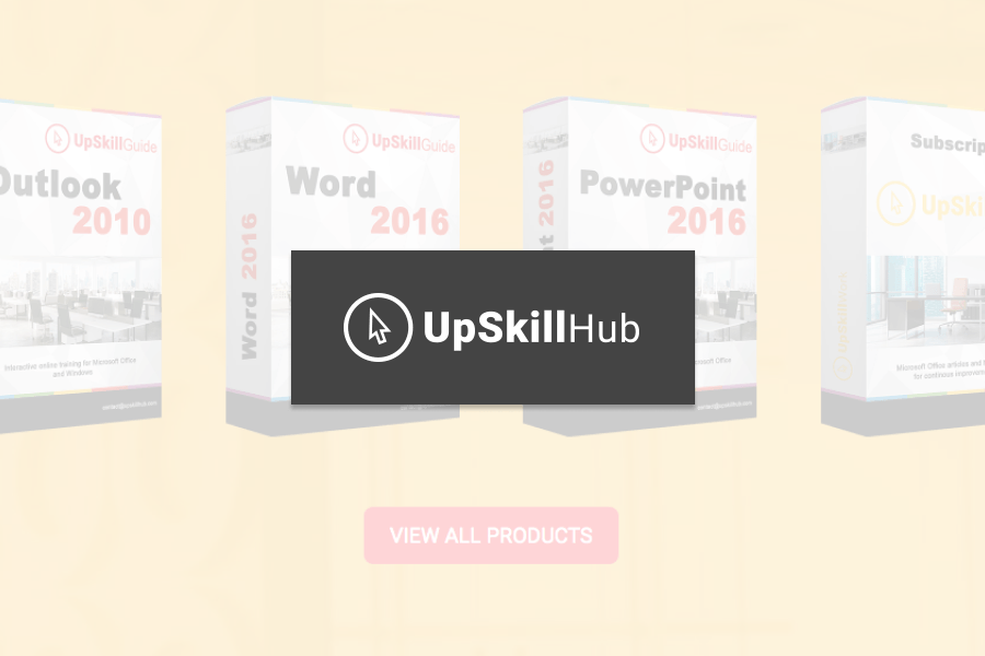 Product boxes for Outlook 2010, Word 2016, PowerPoint 2016, and other software with 