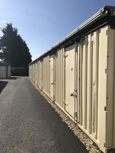 a row of containers
