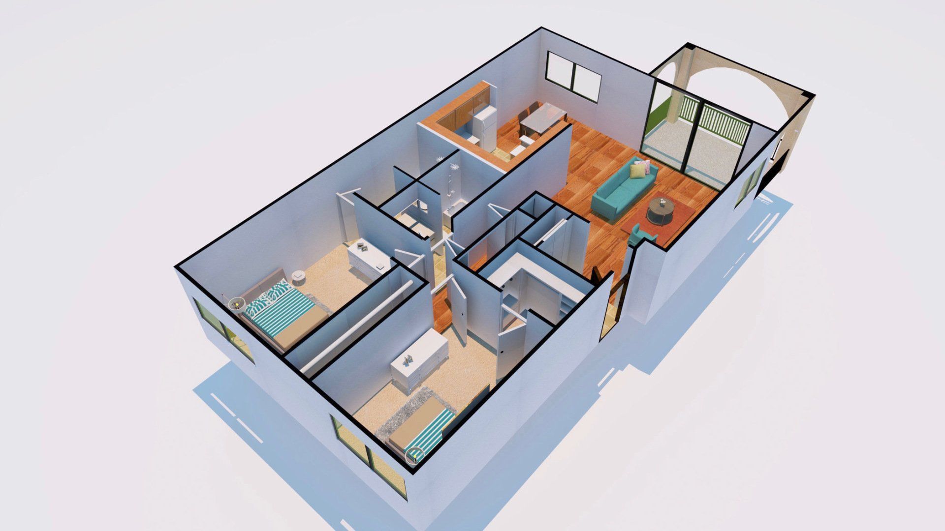 Highlands 2 Bedroom Floor Plan