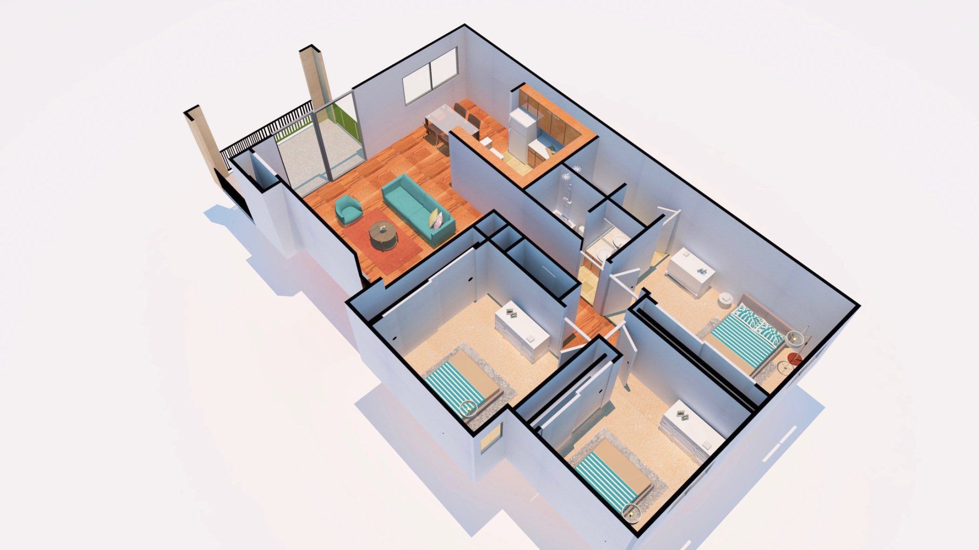 Highlands 2 Bedroom Floor Plan