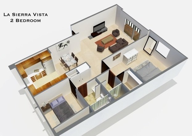 2 Bedroom Floor Plan | Sierra Vista
