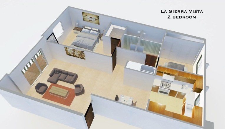2 Bedroom Floor Plan | Sierra Vista