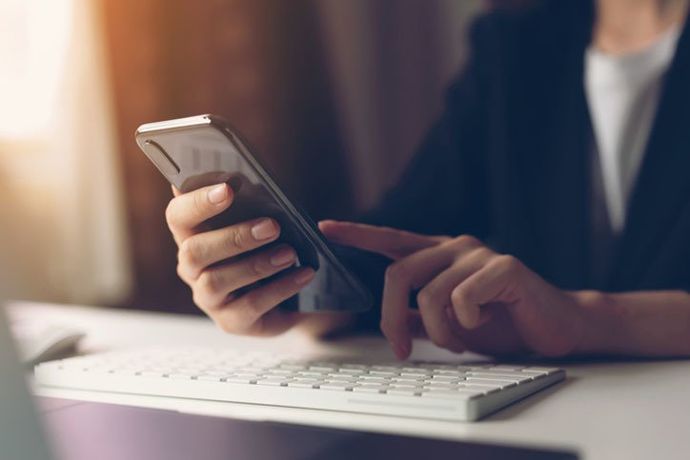 Woman using smartphone