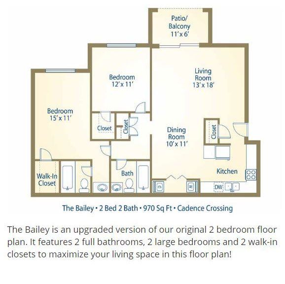 Cadence Crossing 2 bedroom floor plan