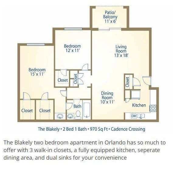 Cadence Crossing 2 bedroom floor plan