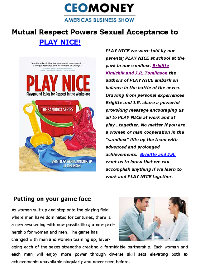 CEOMoney: Mutual Respect Powers Sexual Acceptance to PLAY NICE!