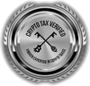 A silver coin with the words `` crypto tax verified '' on it