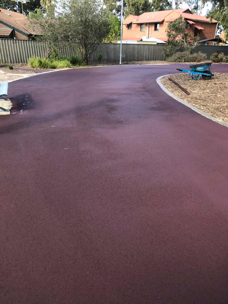 red driveway