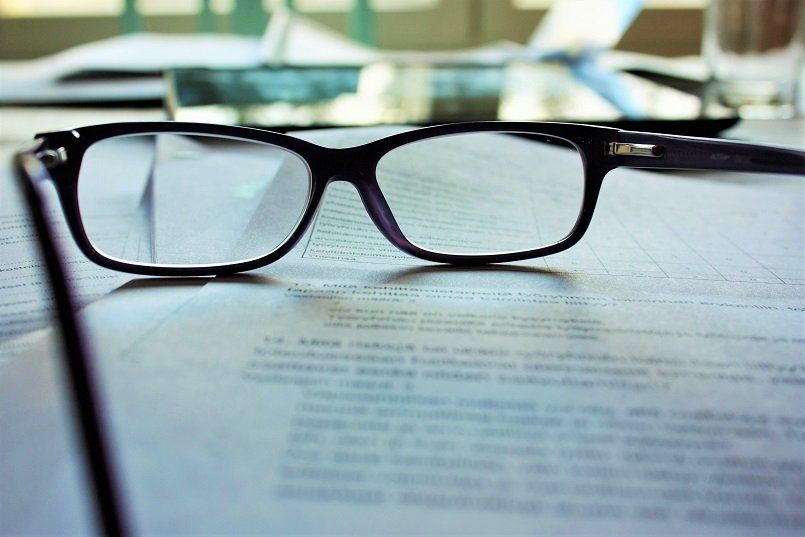 Image of glasses on paper for perfect CV
