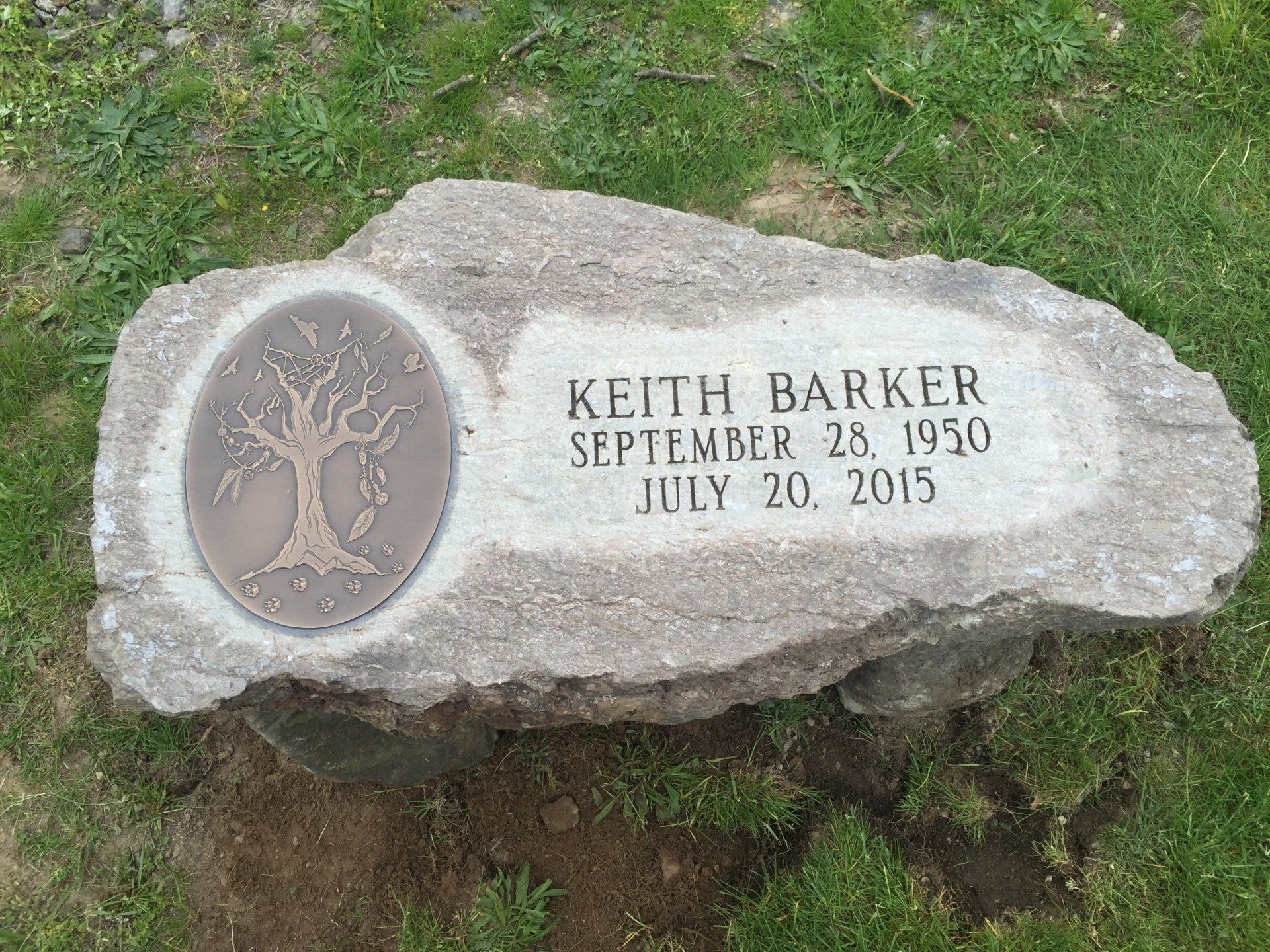 Barker Natural Bench Bronze Plaque Deep Cut Lettering