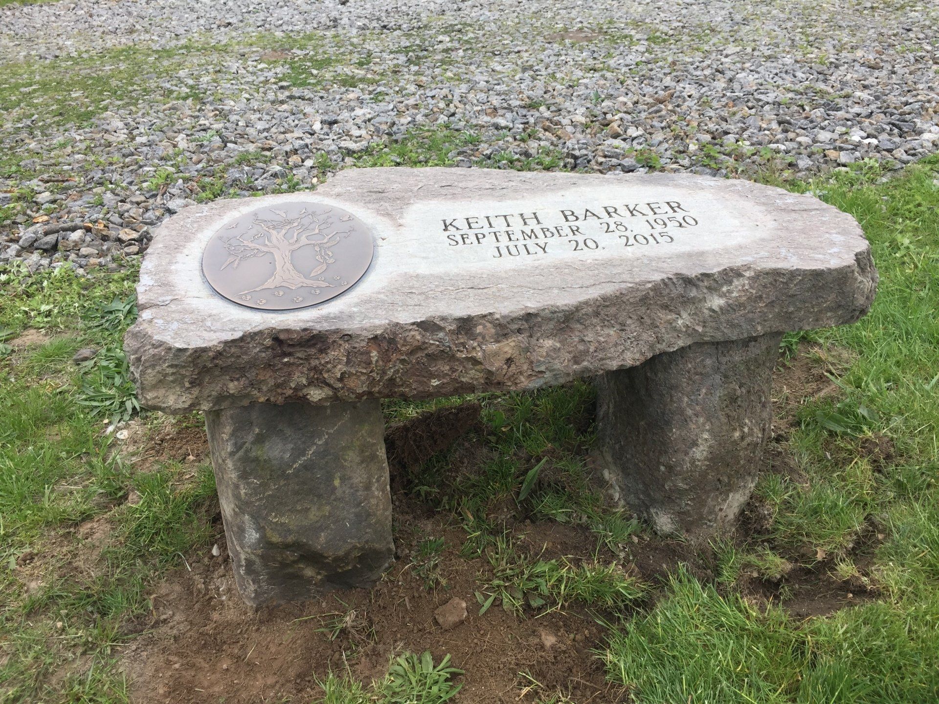 Barker Natural Bench Bronze Plaque Deep Cut Lettering