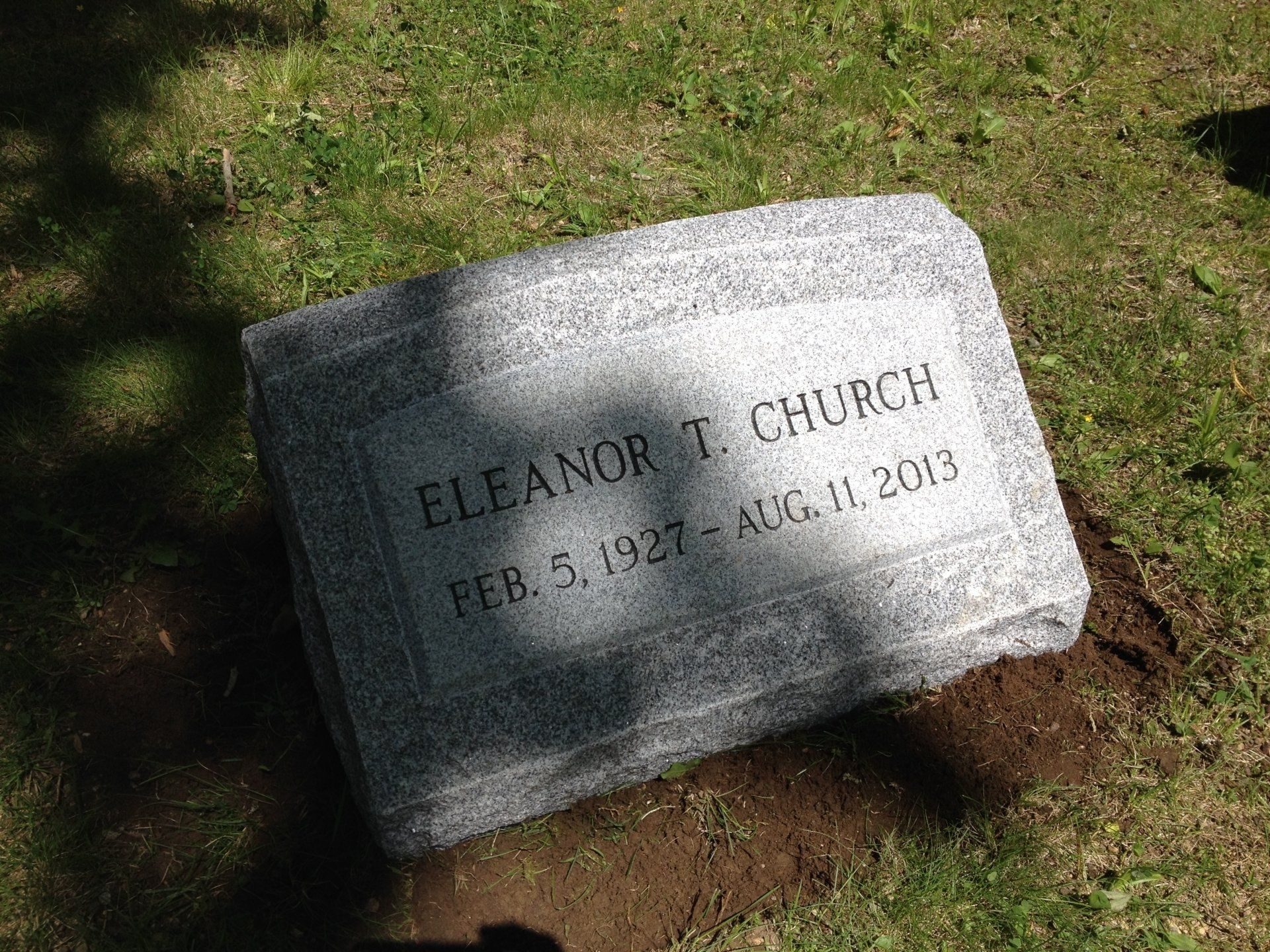 Church oval top deep carved lettering raised panel oval barre grey brp sides