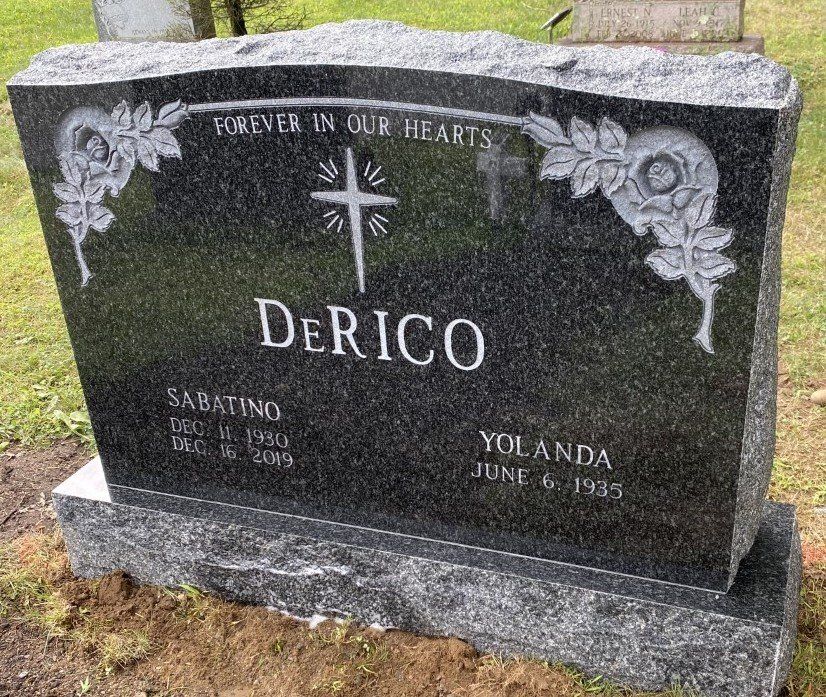 DeRico Impala Black Double Wide Upright Die Deep Carved Roses Skinfrosted Lettering BRP Sides Serp Top