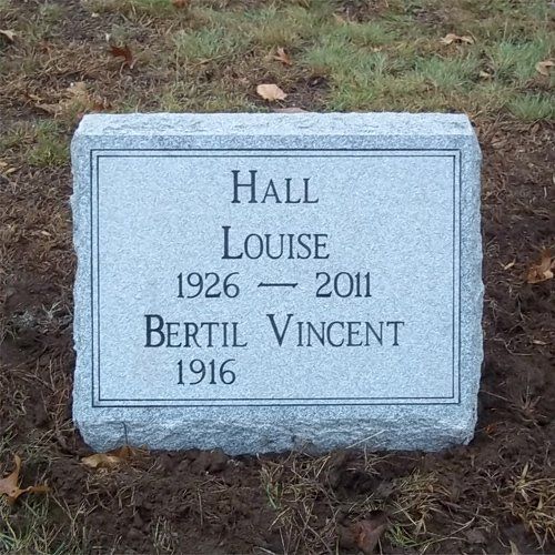 Hall Barre Grey Polished Face BRP Sides Flat Top Double Outlined Panel Deep Cut Lettering