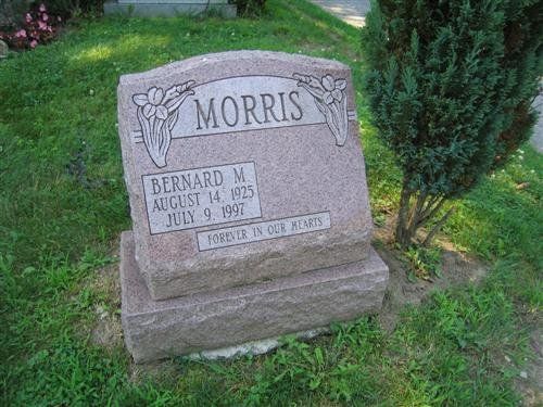 Morris North American Pink Polished Face BRP Sides Serp Top Base Single Outlined Panel Shape Carved Florals Deep Carved Lettering