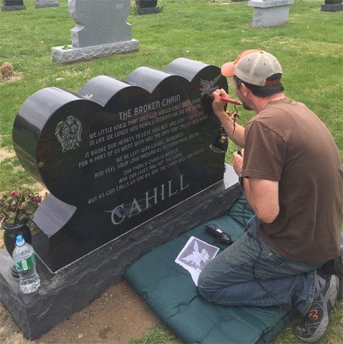 Man Doing Lettering — Bedford Village, NY — CJ Stones