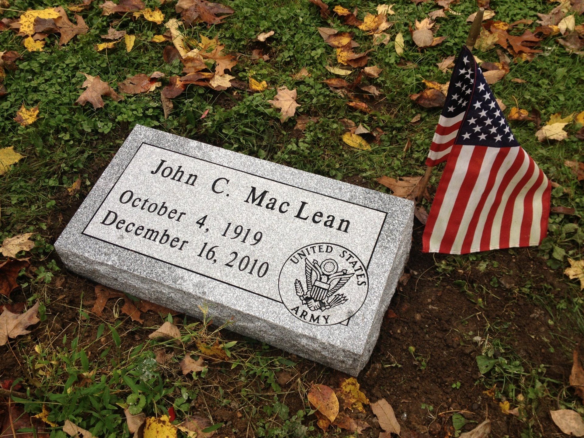 MacLean Barre Grey Polished Top BRP Sides Flat Carved Design Single Outlined Panel Deep Cut Lettering